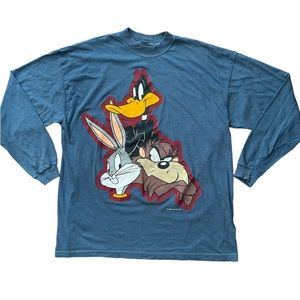 Vintage 1994 Looney Tunes Bugs Bunny/Taz/Daffy Sun Long Sleeve Shirt Size XL 90s
